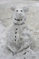 Snowman in Dettifoss